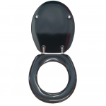Pressalit 2000 Standard Close Top Fixing Toilet Seat & Cover Black 124001-UN4999