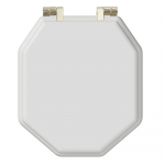 Imperial Bathrooms Astoria Original Soft Close Toilet Seat & Cover White With Brushed Nickel Hinges XA50000510NSB