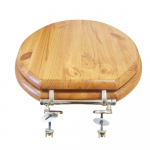 Choice Solid Wood Standard Close Toilet Seat & Cover Antique Pine With Gold Hinges CH.506341