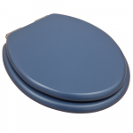 Heritage Bathrooms Soft Close Quick Release Toilet Seat & Cover Maritime Blue With Brushed Nickel Hinges TSMBL103SC