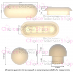 Choice Middle D2 Toilet Seat & Cover Buffer Set White CH.506366