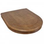 Villeroy & Boch Hommage Standard Close Toilet Seat & Cover Walnut With Brass Hinges 9926K600