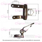 Bemis HG1114 OBI Slow Close Replacement Toilet Seat Hinge Set HG1114997-Chrome