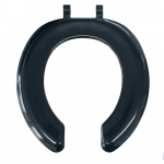 Celmac Cresant Adult Open Standard Close Toilet Seat Only With Metal Top Fix Hinge Black SCX65BL