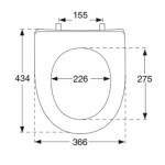 Pressalit Objecta D Pro Polygiene Standard Close Bottom Fixing Toilet Seat Without Cover White 997011-DF7999