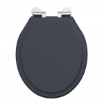 Tavistock Vitoria Soft Close Wooden Toilet Seat & Cover Matt Dark Grey With Chrome Hinges DC4004-SF