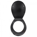 Celmac International Standard Close Toilet Seat & Cover With Plastic Bottom Fix Hinge Black SNL11BL