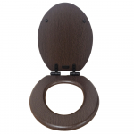 Heritage Bathrooms Soft Close Quick Release Toilet Seat & Cover Walnut With Matt Black Hinges TSWAL105SSC