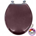 Burlington Wood Soft Close Toilet Seat & Cover With Hygiene Handle Mahogany S17_A51 CHR