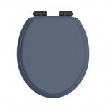 Heritage Bathrooms Soft Close Quick Release Toilet Seat & Cover Maritime Blue With Matt Black Hinges TSMBL105SC