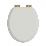 Heritage Bathrooms Soft Close Quick Release Toilet Seat & Cover Chantilly With Brushed Brass Hinges TSCHA104SC
