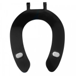 Celmac Crescent Junior J Standard Close Seat Only With Bottom Fixing Stainless Steel Hinges Black SCJ53BL