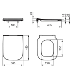Ideal Standard i.Life A Slim Standard Close Toilet Seat & Cover White T481201
