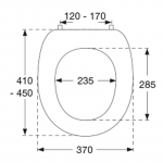 Pressalit 2000 Standard Close Bottom Fixing Toilet Seat & Cover Black 124001-B13999