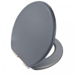 Heritage Bathrooms Soft Close Quick Release Toilet Seat & Cover Graphite With Chrome Hinges TSGRA101SSC