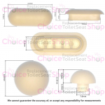 Choice Short D2 Toilet Seat & Cover Buffer Set White CH.506363