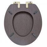 Heritage Bathrooms Soft Close Quick Release Toilet Seat & Cover Walnut With Brushed Brass Hinges TSWAL104SSC