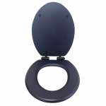 Heritage Bathrooms Soft Close Quick Release Toilet Seat & Cover Midnight Blue With Matt Black Hinges TSMID105SC