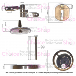 Porcelanosa Antic Standard Close Toilet Seat Hinges Chrome 100237559