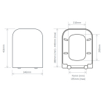 Tavistock Compass Square Soft Close Toilet Seat & Cover White TS1050S-SF