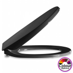 Pressalit Calmo Soft Close Bottom Fixing Toilet Seat & Cover Black 556001-D15999