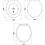 Hudson Reed Chancery Wooden Soft Close Quick Release Toilet Seat & Cover White NLS198