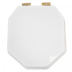 Imperial Bathrooms Astoria Original Soft Close Toilet Seat & Cover White With Antique Gold Hinges XA50000210NSB