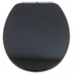 Eastbrook Sherwood Soft Close Toilet Seat & Cover Black With Chrome Hinges Gloss 34.01201