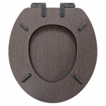 Heritage Bathrooms Soft Close Quick Release Toilet Seat & Cover Walnut With Matt Black Hinges TSWAL105SSC