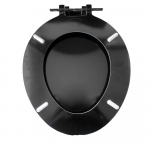 Celmac Saxon Standard Close Toilet Seat & Cover Black With Stainless Steel Bottom Fix Hinge SSA12BL
