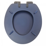 Heritage Bathrooms Soft Close Quick Release Toilet Seat & Cover Midnight Blue With Matt Black Hinges TSMID105SC