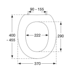 Pressalit Dania Standard Close Bottom Fixing Toilet Seat & Cover 50mm Raised White R33000