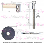 Gala Mid Standard Close Fixed Toilet Seat Hinge Set 5382600