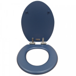 Heritage Bathrooms Soft Close Quick Release Toilet Seat & Cover Maritime Blue With Brushed Nickel Hinges TSMBL103SC