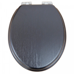 Heritage Bathrooms Soft Close Quick Release Toilet Seat & Cover Black With Chrome Hinges TSBLA101SC