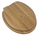Heritage Bathrooms Soft Close Quick Release Toilet Seat & Cover Oak With Vintage Gold Hinges TSOAK100SC