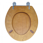 Burlington Wood Standard Close Toilet Seat & Cover Oak With Hygiene Handle Oak S11_A51CHR