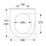 Pressalit Objecta D Pro Polygiene Standard Close Top/Bottom Fixing Toilet Seat Without Cover White 997011-DH4999