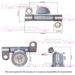 Gala Universal Standard Close Lift Off Toilet Seat Hinge Set 5537200