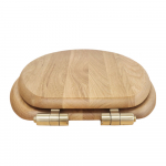 Heritage Bathrooms Soft Close Quick Release Toilet Seat & Cover Oak With Brushed Brass Hinges TSOAK104SC