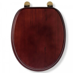 Croydex Mahogany Effect Standard Close Solid Wood Toilet Seat & Cover With Brass Hinges WL515202