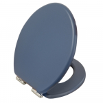 Heritage Bathrooms Soft Close Quick Release Toilet Seat & Cover Maritime Blue With Chrome Hinges TSMBL101SC