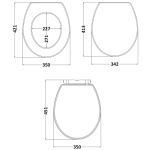 Nuie Carlton Wooden Soft Close Quick Release Toilet Seat & Cover White NLS199