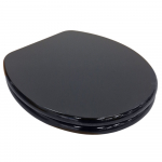 Eastbrook Sherwood Soft Close Toilet Seat & Cover Black With Chrome Hinges Gloss 34.01201