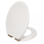 Heritage Bathrooms Soft Close Quick Release Toilet Seat & Cover White Gloss With Brushed Nickel Hinges TSWGL103SC