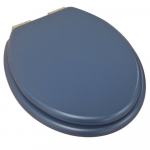 Heritage Bathrooms Soft Close Quick Release Toilet Seat & Cover Maritime Blue With Brushed Brass Hinges TSMBL104SC