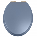 Heritage Bathrooms Soft Close Quick Release Toilet Seat & Cover Maritime Blue With Brushed Nickel Hinges TSMBL103SC