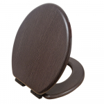 Heritage Bathrooms Soft Close Quick Release Toilet Seat & Cover Walnut With Matt Black Hinges TSWAL105SSC