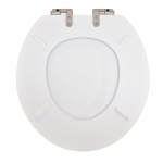Heritage Bathrooms Soft Close Quick Release Toilet Seat & Cover White Gloss With Brushed Nickel Hinges TSWGL103SC