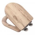 Croydex Varese D Flexi-Fix Soft Close Quick Release Wooden Toilet Seat & Cover Grey Oak Effect With Chrome Hinges WL610131H